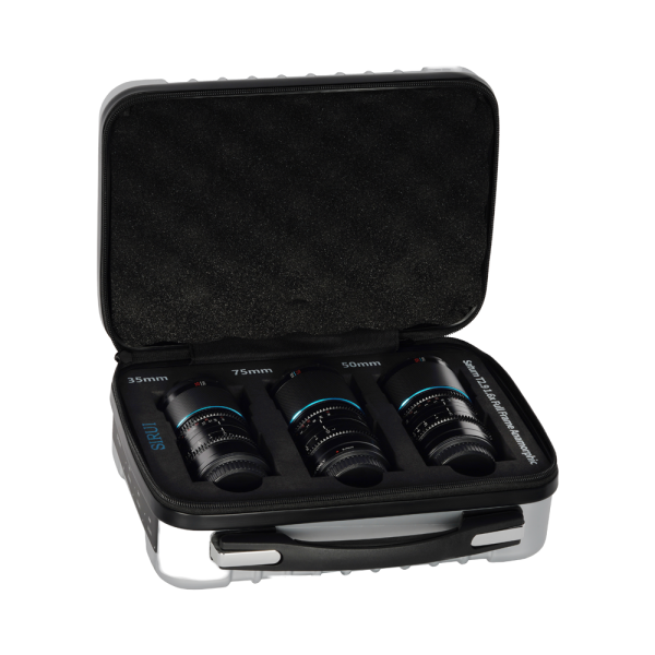 Saturn 1.6x Carbon Lens Set 3x L Mount (35, 50, 75mm, Neutral Flare) 3S-LN - Inside the box